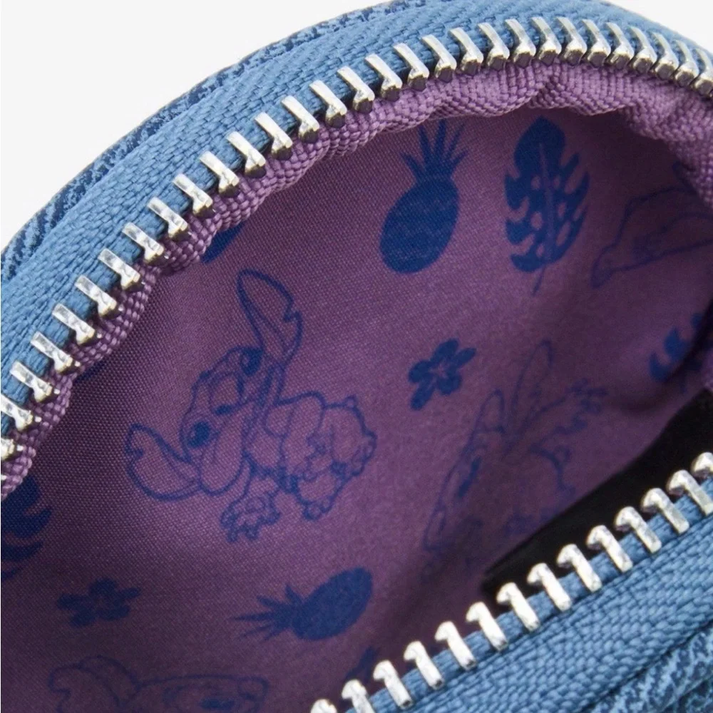 NEW Loungefly Disney Lilo & Stitch Denim Coin Purse Wristlet BoxLunch Exclusive - Picture 4 of 7